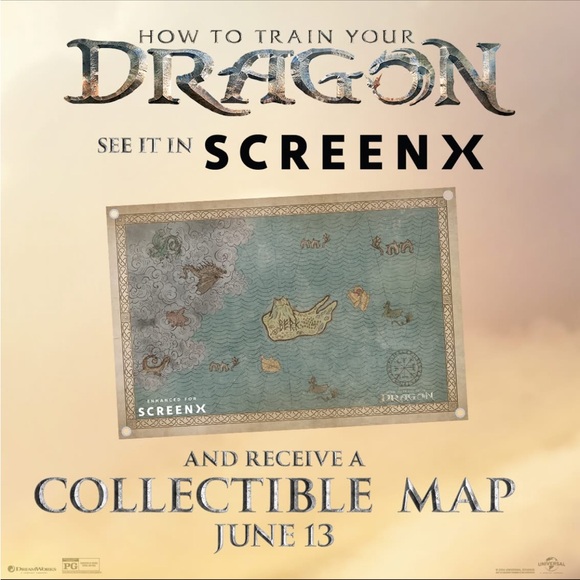 How To Train Your Dragon Movie Map 2025 LIMITED Screen X Berk Cloth Map 🐉 - Picture 1 of 7